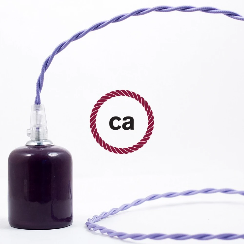 Στριφτό Υφασμάτινο Καλώδιο TM07 - Λιλά Creative Cables