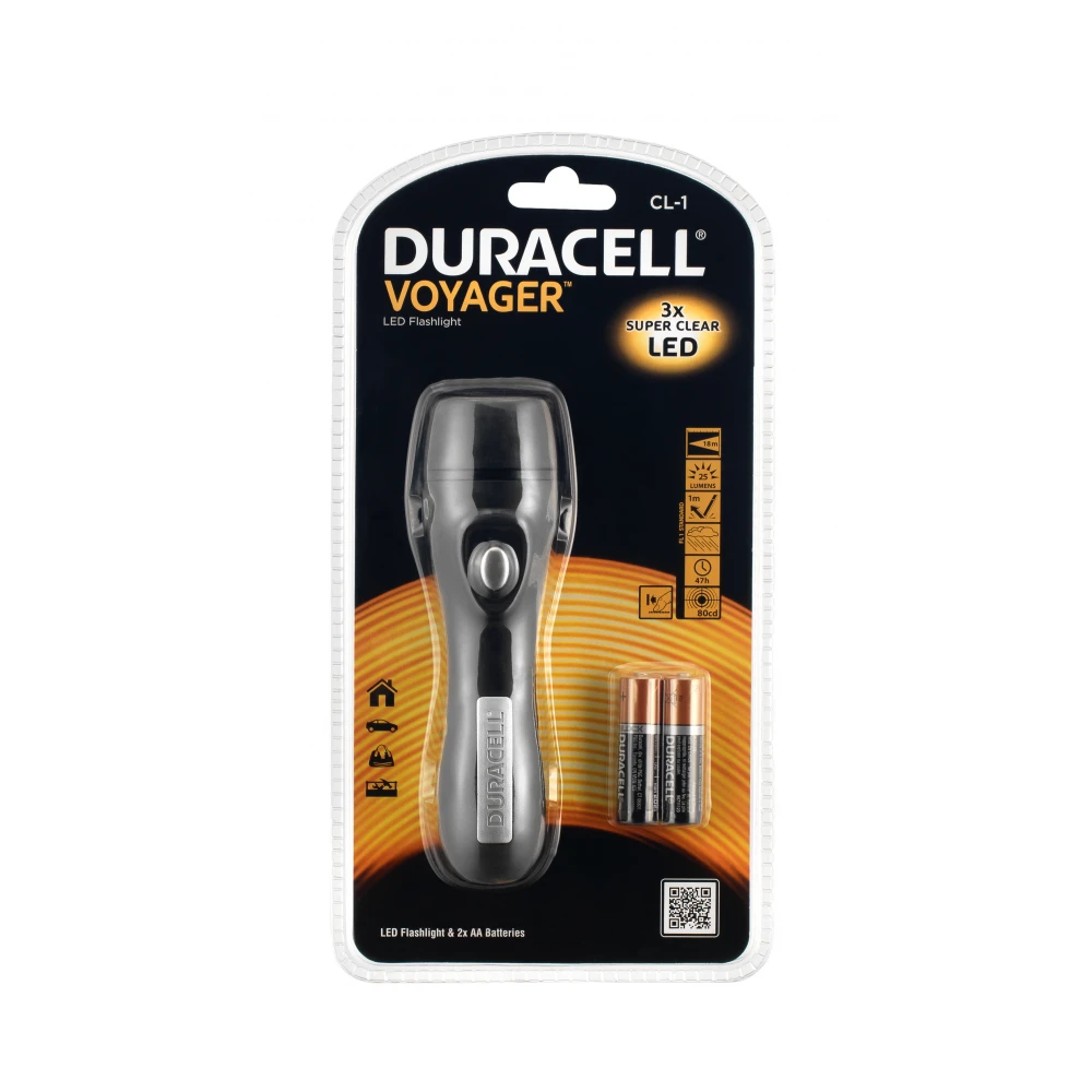 LED Φακός Χειρός 25Lm Μαζί Με Μπαταρίες Duracell 3xAA CL-1 DURACELL