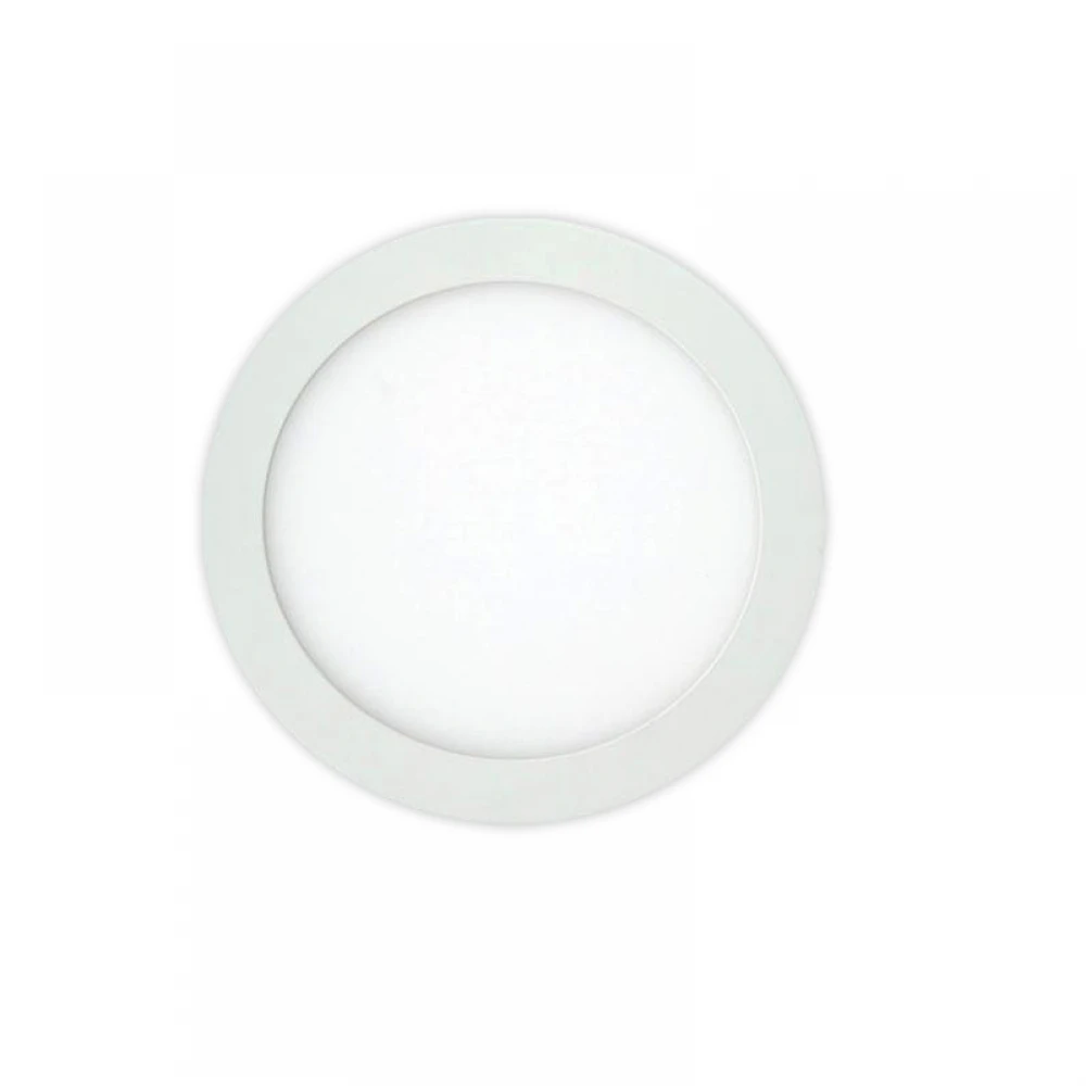6W LED Slim Panel Χωνευτό Φ120 120° Λευκό Eurolamp Θερμό Λευκό 3000K