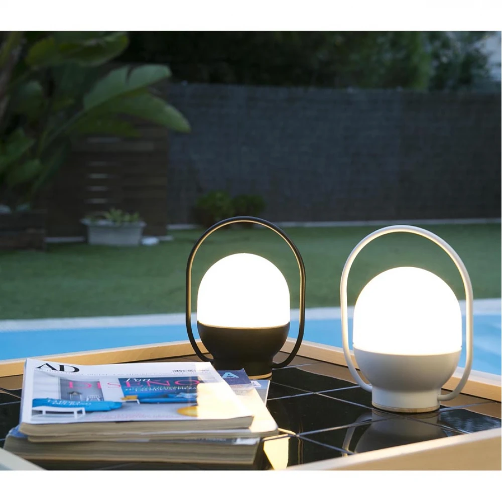 LED Φορητό Φωτιστικό Μπαταρίας Dimmable Από Πλαστικό Και Ξύλο Σε Μαύρο Χρώμα TAKE AWAY LED FARO