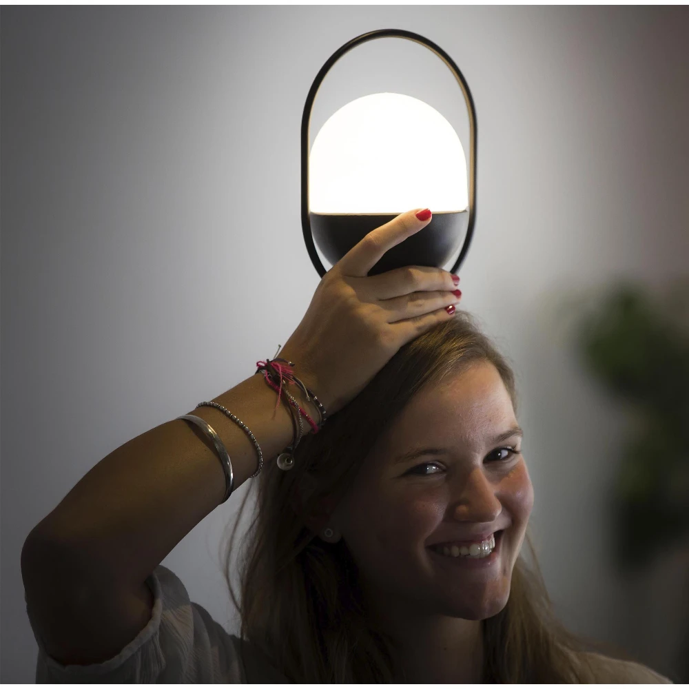 LED Φορητό Φωτιστικό Μπαταρίας Dimmable Από Πλαστικό Και Ξύλο Σε Μαύρο Χρώμα TAKE AWAY LED FARO