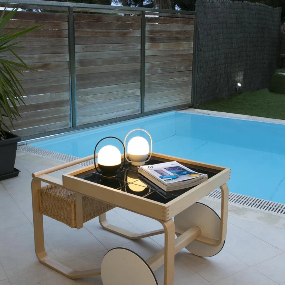 LED Φορητό Φωτιστικό Μπαταρίας Dimmable Από Πλαστικό Και Ξύλο Σε Μαύρο Χρώμα TAKE AWAY LED FARO