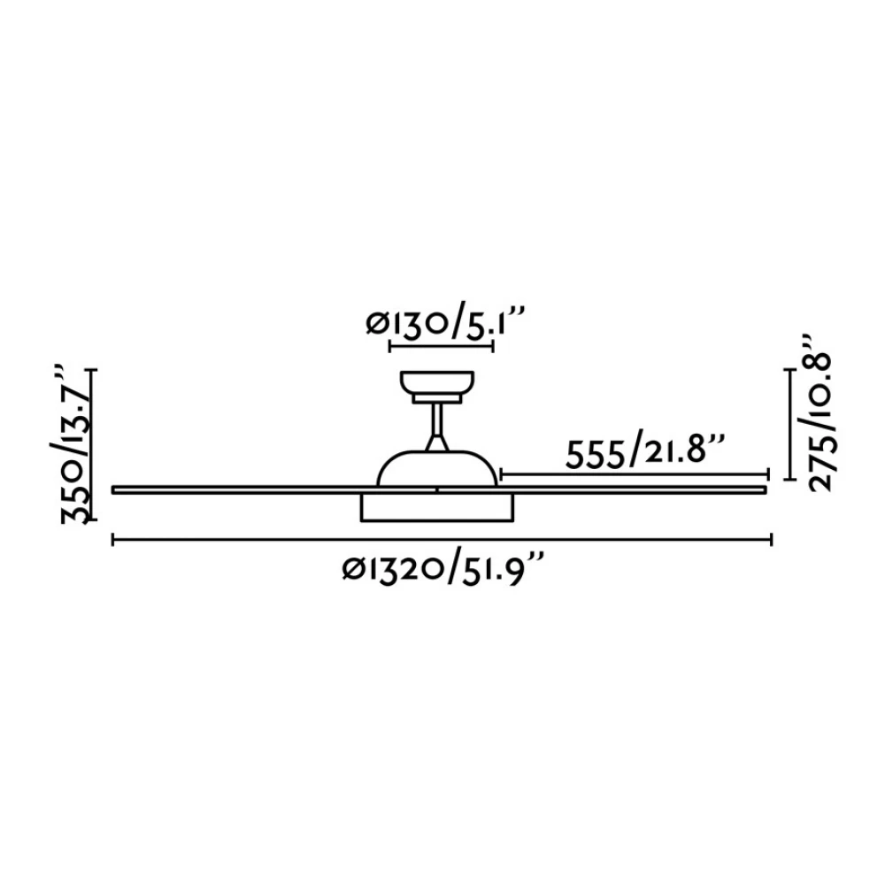 Ανεμιστήρας Με Ατσάλινο Μοτέρ Με ABS Λεπίδες Λευκός Ø1320 Με LED 18W POLARIS FARO