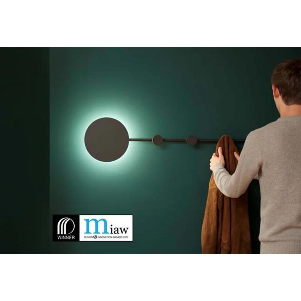 LED Φωτιστικό Και Κρεμάστρα Επιτοίχιο 6W Μαύρο HAN FARO