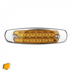 LED Πλευρικά Φώτα Όγκου Φορτηγών Αλουμινίου Νίκελ IP66 14 SMD 24 Volt Πορτοκαλί GloboStar