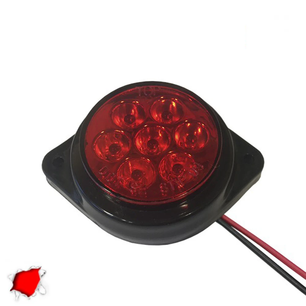 LED Πλευρικά Φώτα Όγκου Φορτηγών BULLET IP66 7 SMD 24 Volt Κόκκινο GloboStar