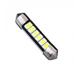Σωληνωτός LED 39mm με 6 SMD 5630 Samsung Chip Λευκό 6000k GloboStar