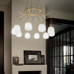 LED Κρεμαστό Πολύφωτο Οροφής 10x 15W G9 KAROUSEL SP10 IDEAL LUX