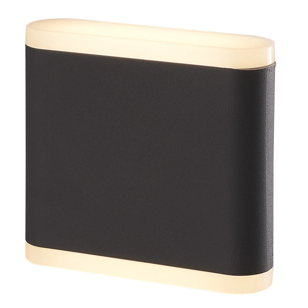 Led Απλίκα Επίτοιχη 6W 230V IP65 Θερμό Λευκό Γκρι Σκούρο Με Οπαλ PC Κάλυμμα Led Id