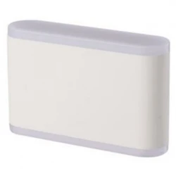 Led Απλίκα Επίτοιχη 6W 230V IP65 Θερμό Λευκό Χρώμα Λευκό Ματ Με Οπαλ PC Κάλυμμα Led Id