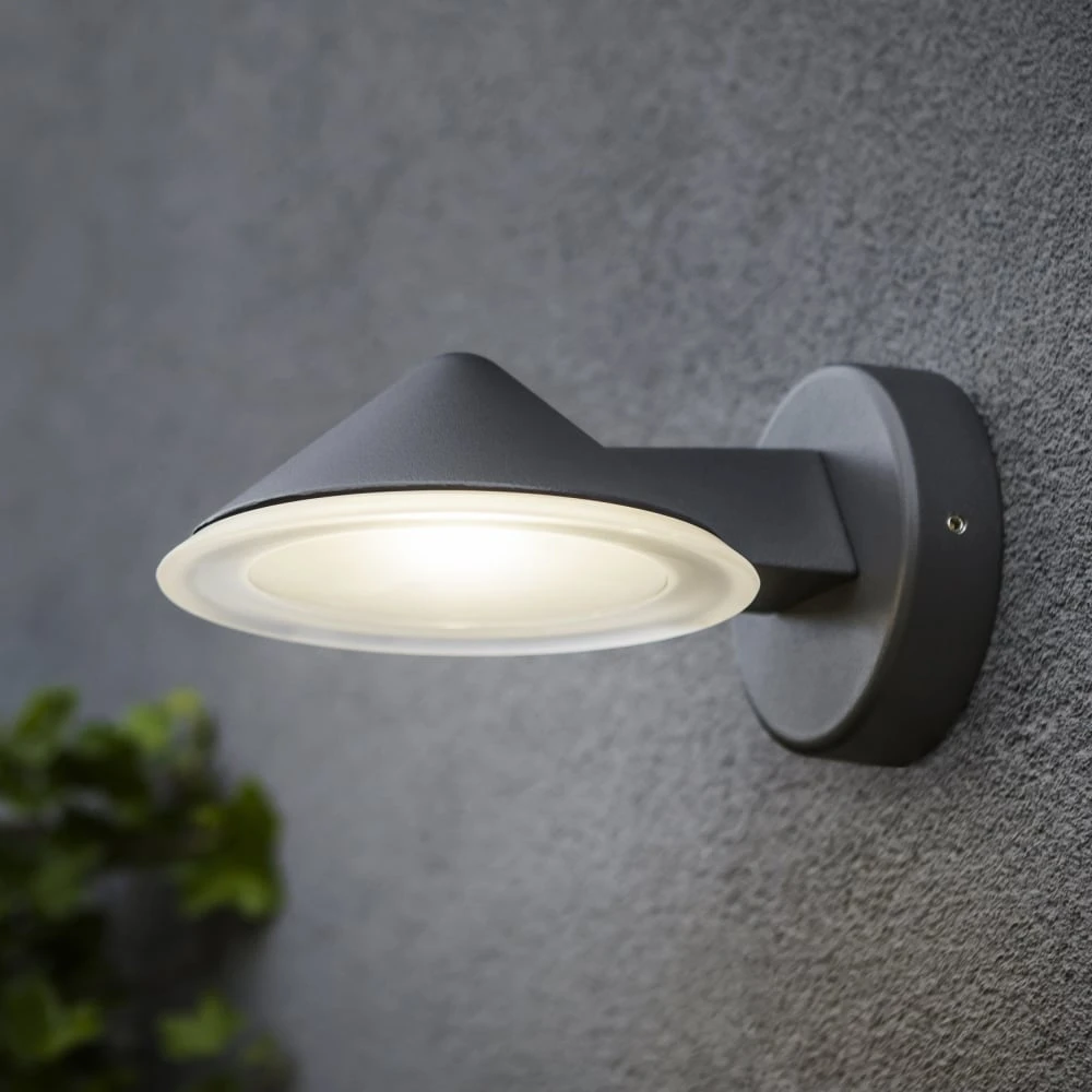 LED Επιτοίχιο Φωτιστικό 12W Σε Ανθρακί Χρώμα IP54 CONE LUTEC 1876gr