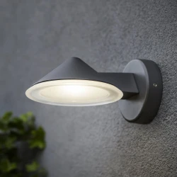 LED Επιτοίχιο Φωτιστικό 12W Σε Ανθρακί Χρώμα IP54 CONE LUTEC 1876gr