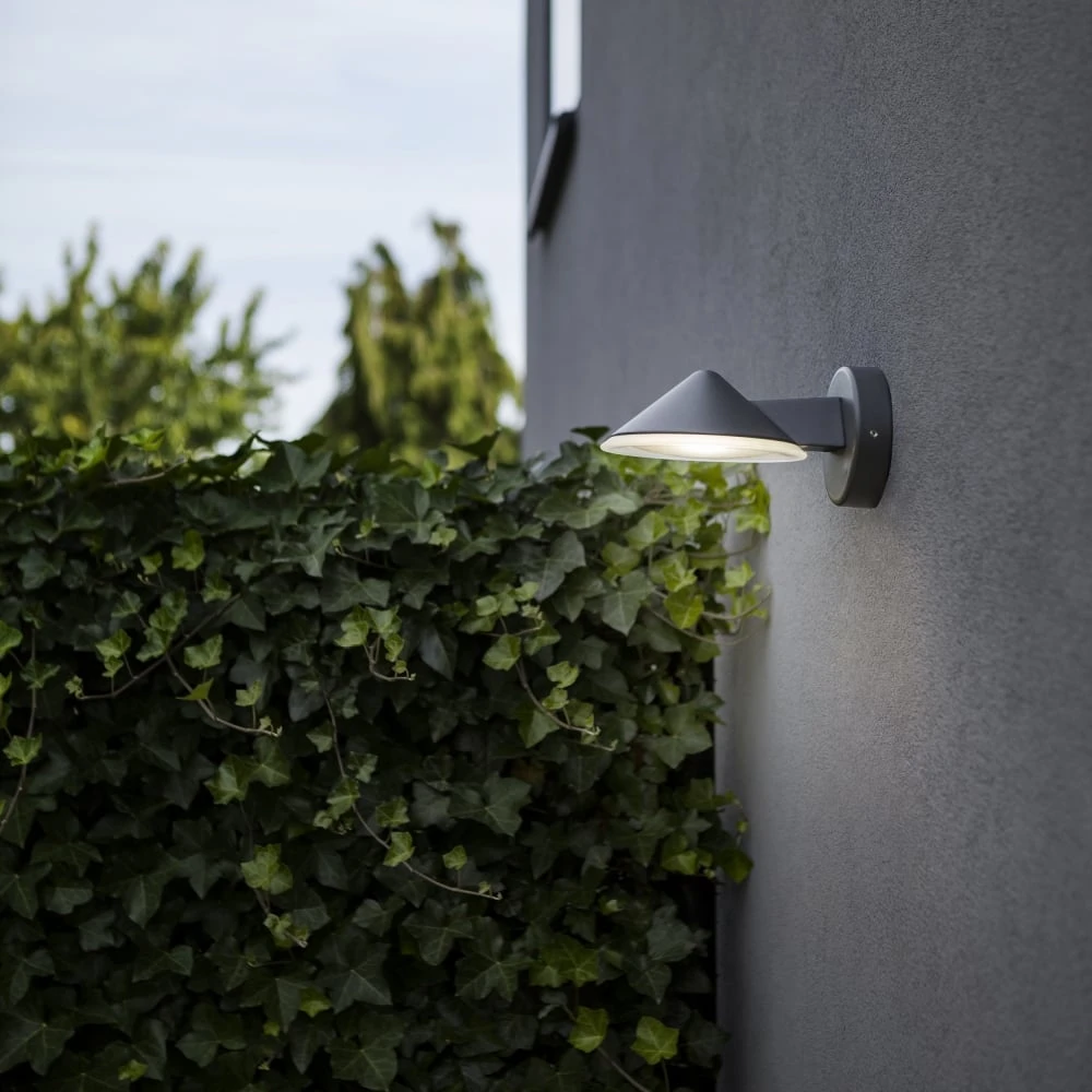 LED Επιτοίχιο Φωτιστικό 12W Σε Ανθρακί Χρώμα IP54 CONE LUTEC 1876gr