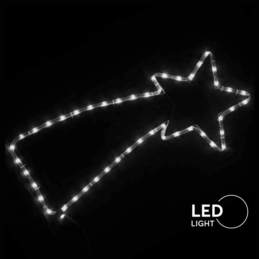 LED Φωτοσωλήνας Κομήτης Με Πρόγραμμα Αδιάβροχος IP44 Λευκό Magic Christmas 