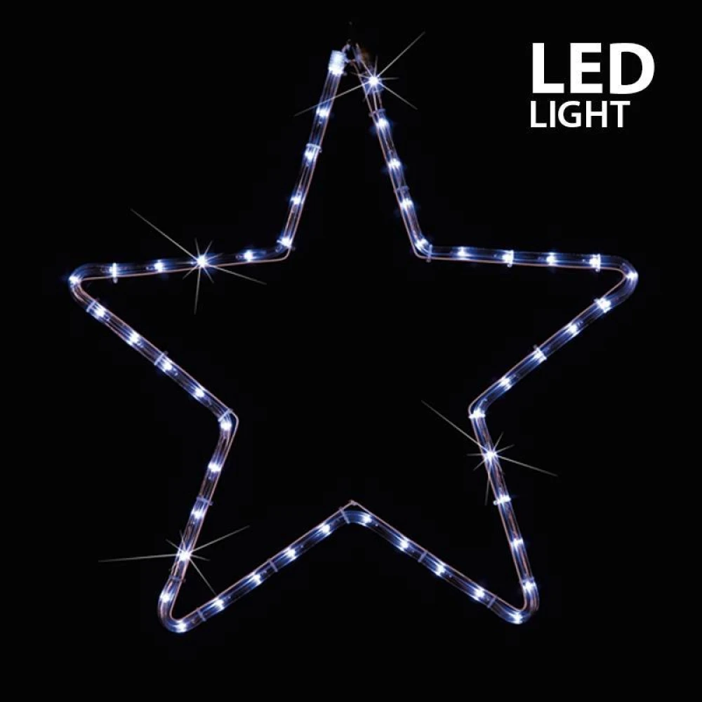 LED Φωτοσωλήνας Αστέρι Αδιάβροχος IP44 Λευκό 56x56 Magic Christmas