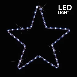 LED Φωτοσωλήνας Αστέρι Αδιάβροχος IP44 Λευκό 56x56 Magic Christmas