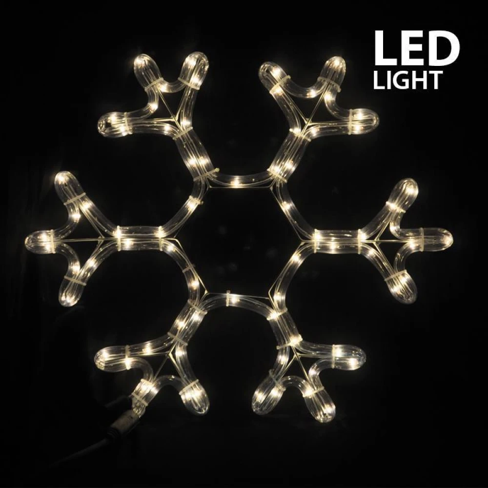 LED Φωτοσωλήνας Χιονονιφάδα Αδιάβροχος IP44 Θερμό Λευκό Magic Christmas 
