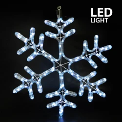 LED Φωτοσωλήνας Χιονονιφάδα Αδιάβροχος IP44 Λευκός Magic Christmas 