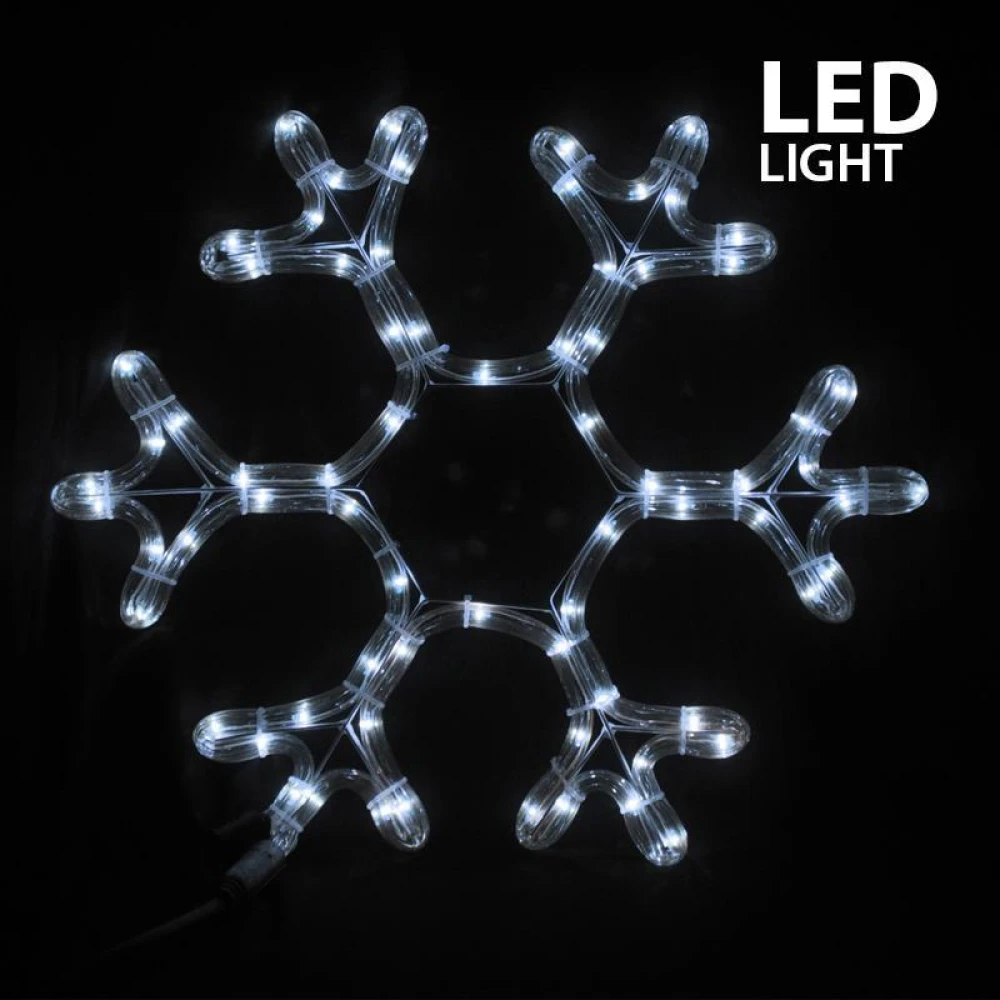 LED Φωτοσωλήνας Χιονονιφάδα Αδιάβροχος IP44 Λευκός Magic Christmas 