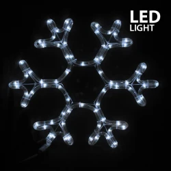 LED Φωτοσωλήνας Χιονονιφάδα Αδιάβροχος IP44 Λευκός Magic Christmas 
