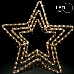 LED Φωτοσωλήνας Τριπλό Αστέρι Με Πρόγραμμα Αδιάβροχο IP44 Θερμό Λευκό Magic Christmas 