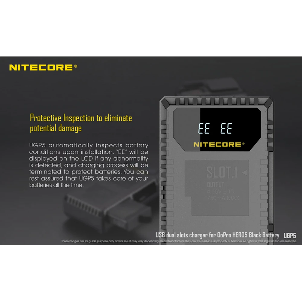 Φορτιστής NITECORE UGP5 για GoPro Hero5 Black