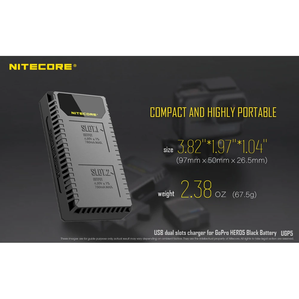 Φορτιστής NITECORE UGP5 για GoPro Hero5 Black
