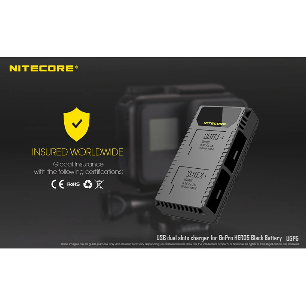 Φορτιστής NITECORE UGP5 για GoPro Hero5 Black