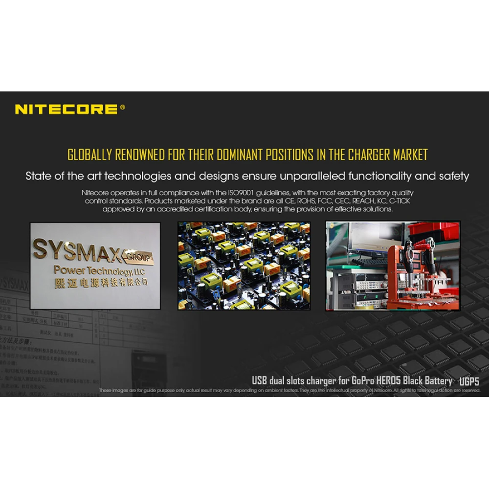 Φορτιστής NITECORE UGP5 για GoPro Hero5 Black
