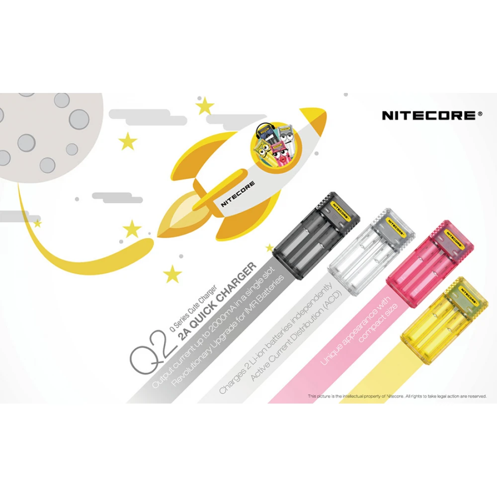 Φορτιστής NITECORE Q2 Quick charger 2A Σε Διάφορα Χρώματα