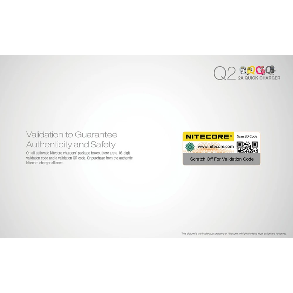 Φορτιστής NITECORE Q2 Quick charger 2A Σε Διάφορα Χρώματα
