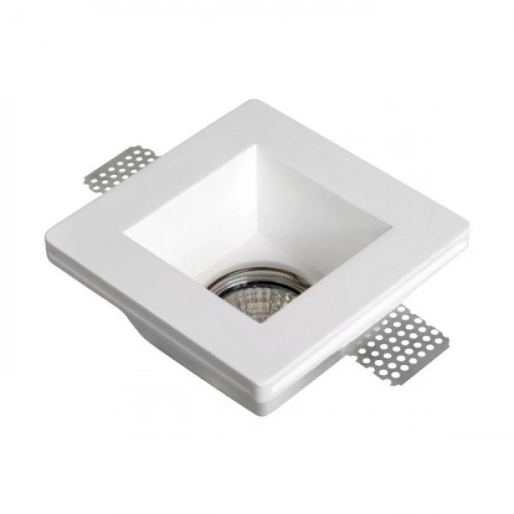 Γύψινο Χωνευτό Φωτιστικό Οροφής Τετράγωνο GU10 120x120 SpotLight