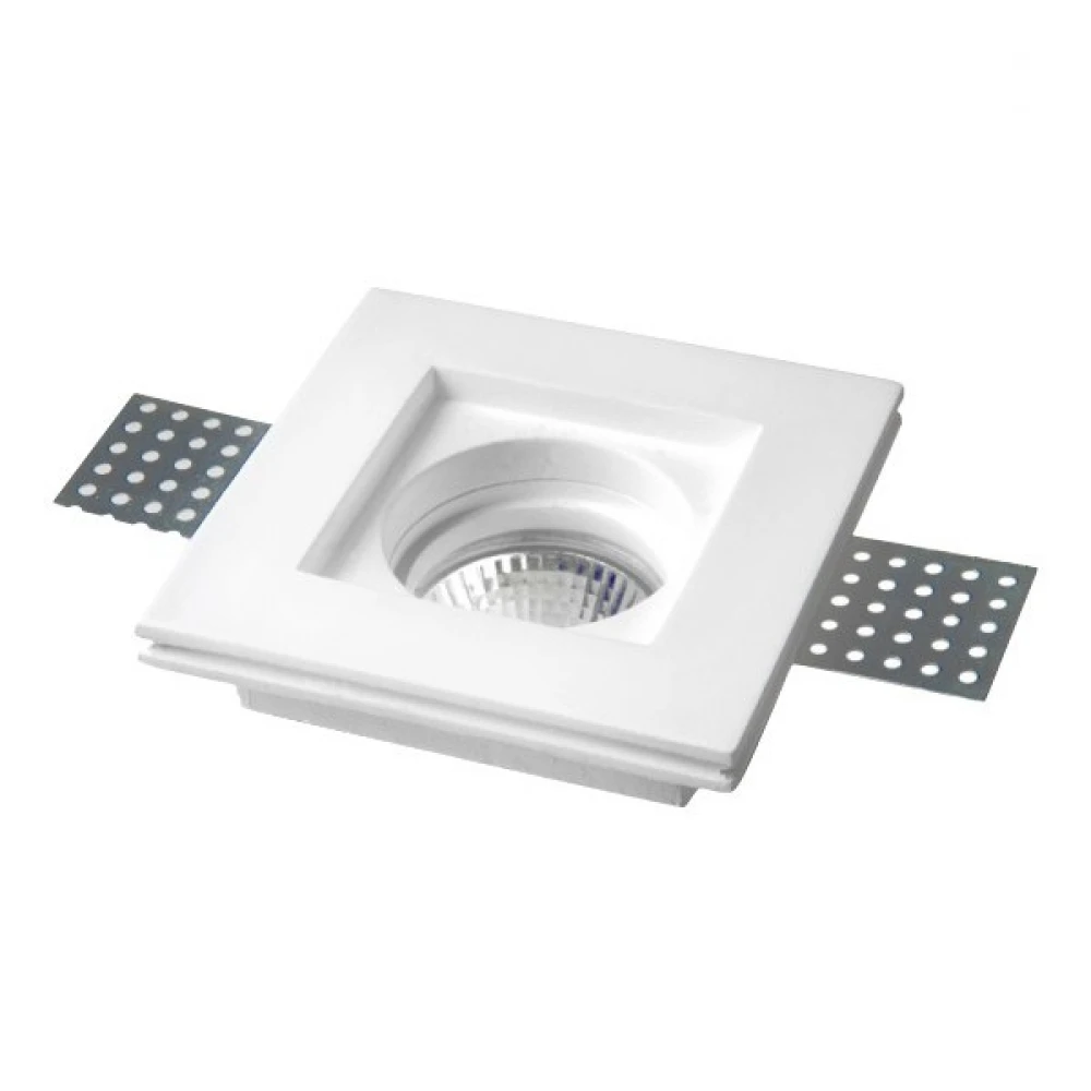 Γύψινο Χωνευτό Φωτιστικό Οροφής Τετράγωνο GU10 100x100 SpotLight