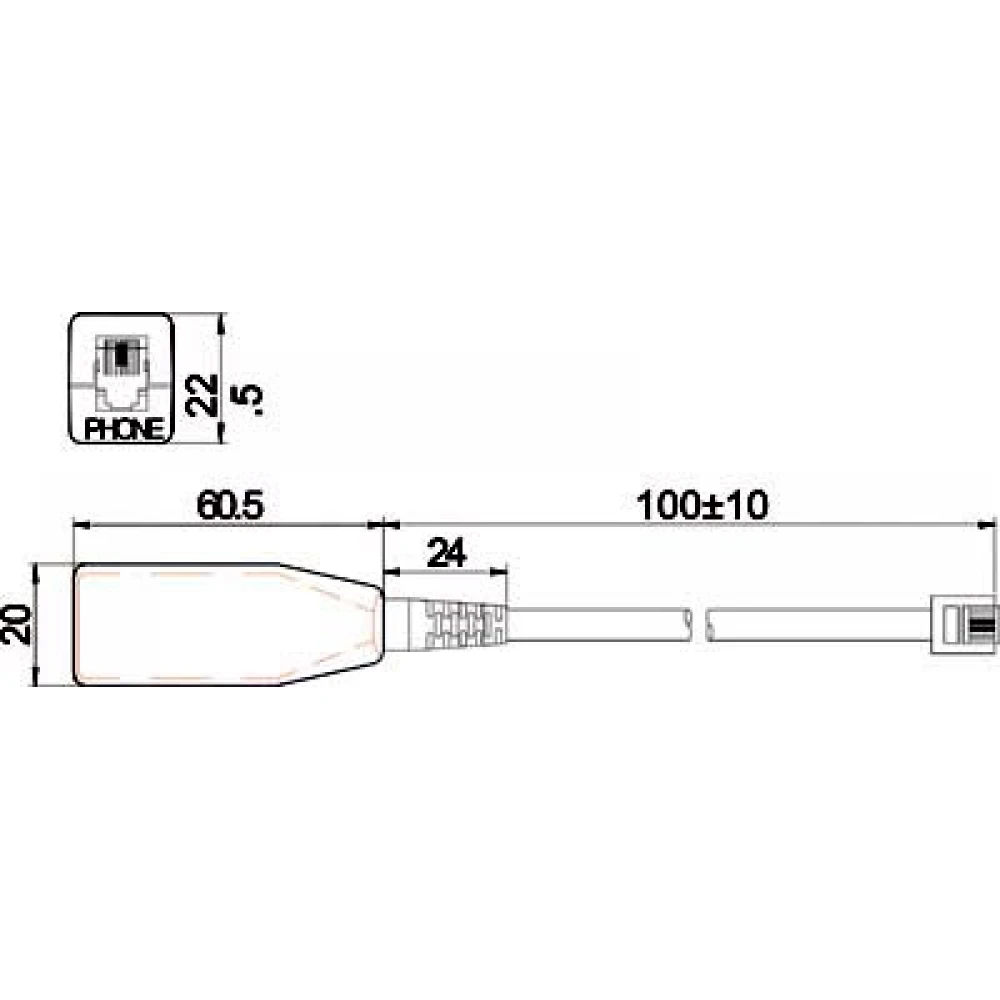 Τηλεφωνικό Φίλτρο ADSL 2 Για PSTN NET043 TOP ELECTRONIC