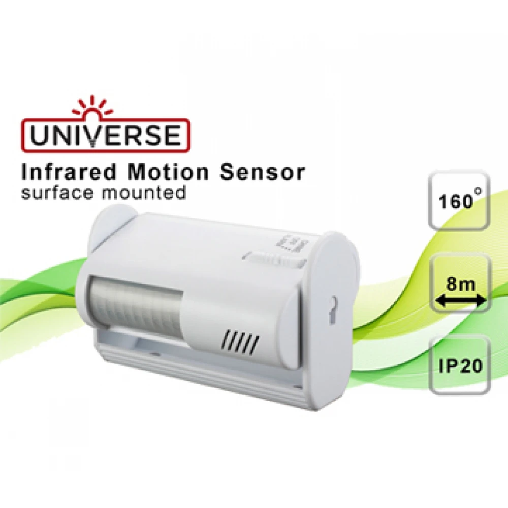 Αισθητήρας Κίνησης Εισόδου - Εξόδου IP20 160° 9VDC Λευκός Universe