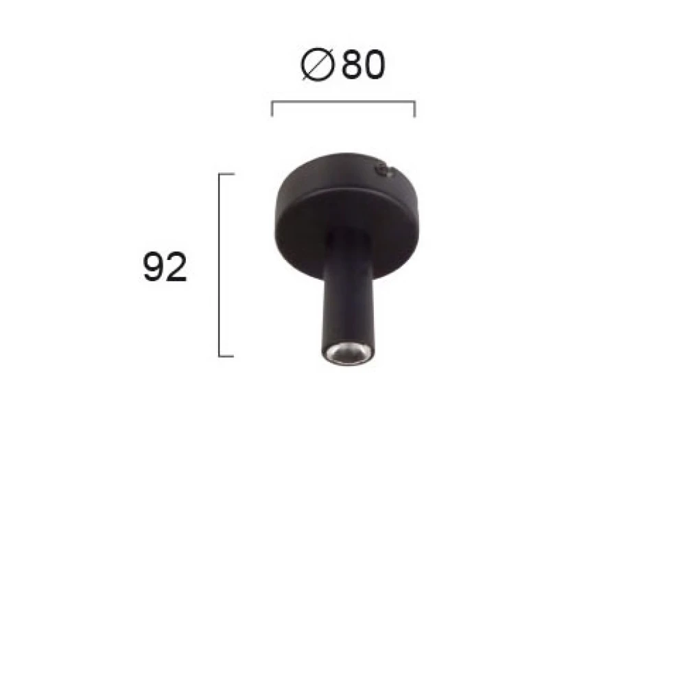 LED 3W Σποτ Οροφής Σε Μαύρο Duct VIOKEF