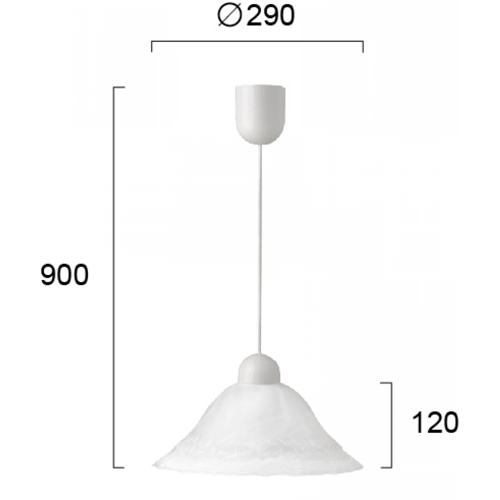 Κρεμαστό Φωτιστικό Από Αλάβαστρο Γυαλί Με Λευκή Πλαστική Ανάρτηση Σε Μελί Χρώμα 1XE27 Duet VIOKEF
