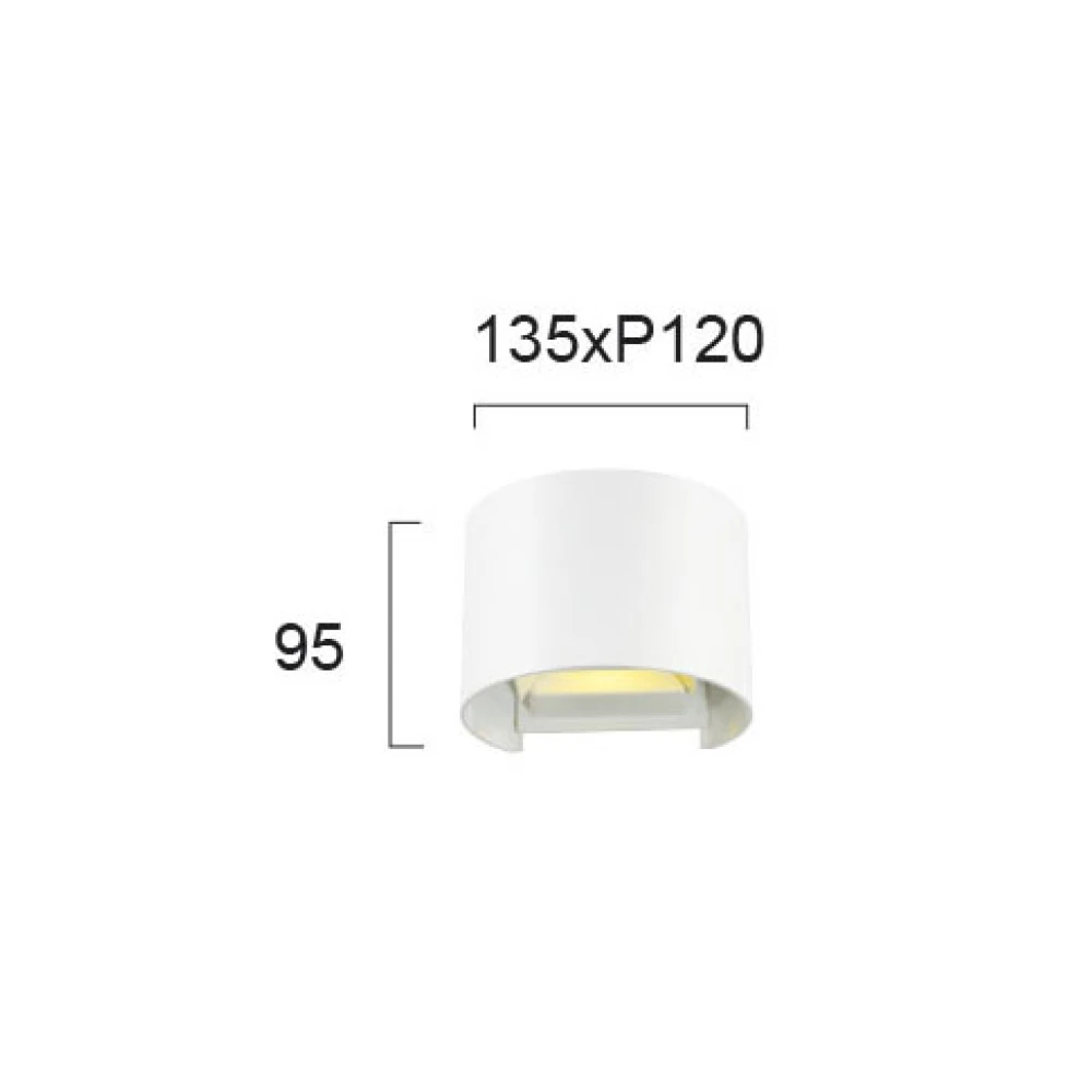 LED Μεταλλικό Επίτοιχο Φωτιστικό 6W Στρογγυλό Σε Λευκό Greg VIOKEF IP44