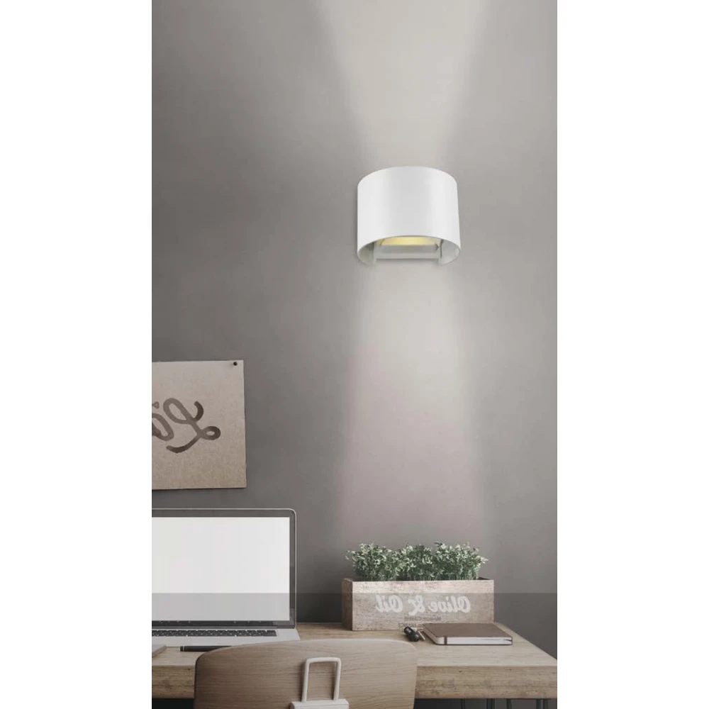 LED Μεταλλικό Επίτοιχο Φωτιστικό 6W Στρογγυλό Σε Λευκό Greg VIOKEF IP44