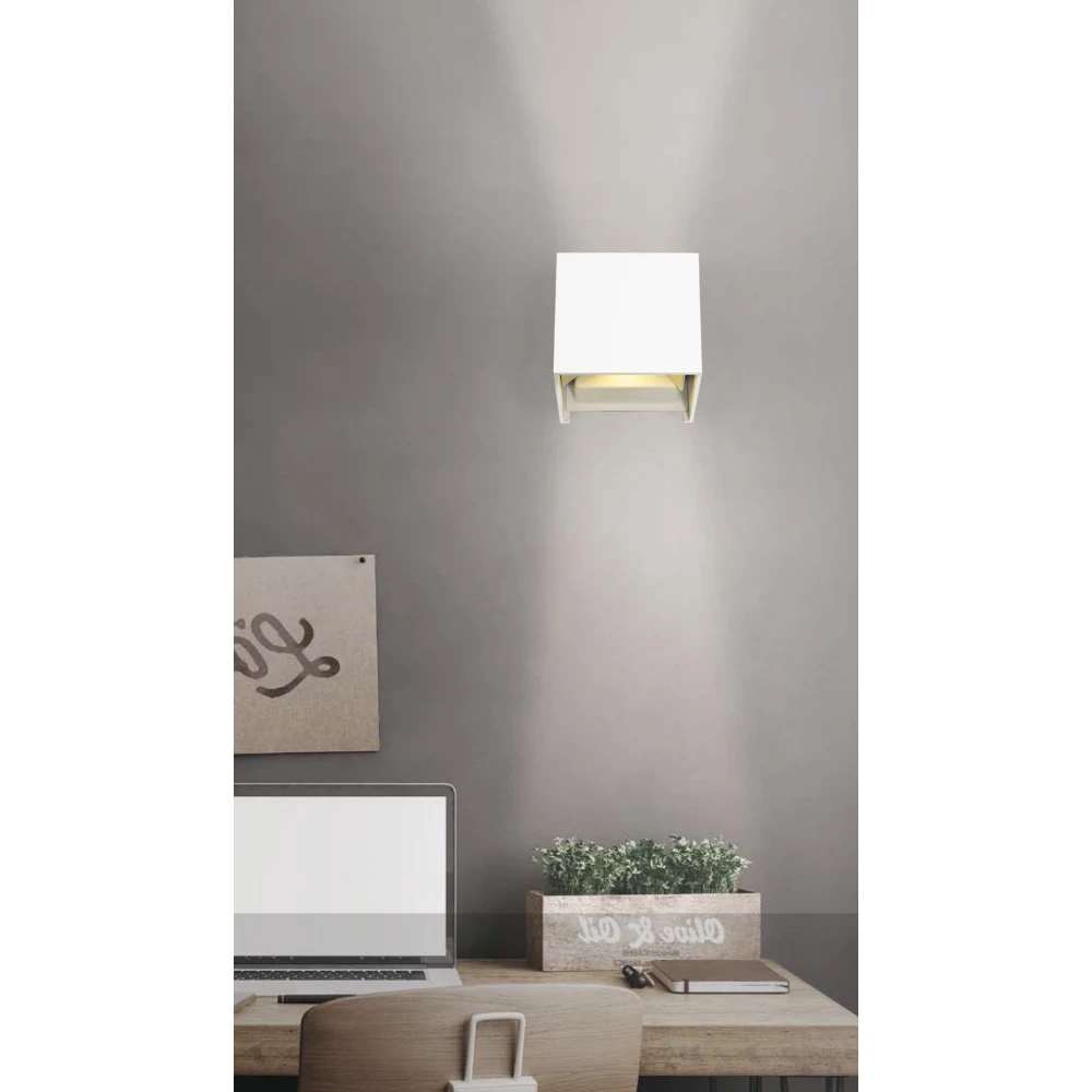 LED Μεταλλικό Επίτοιχο Φωτιστικό 6W Τετράγωνο Σε Μαύρο Greg VIOKEF IP54