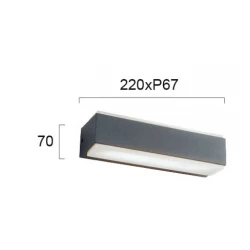 LED Φωτιστικό Απλίκα Εξωτερικού Χώρου Αλουμινίου Σε Γκρι 16W IP65 TECH VIOKEF