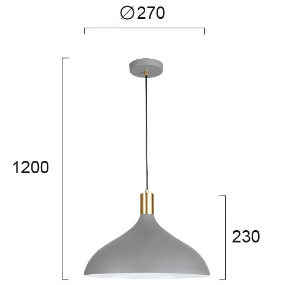 Κρεμαστό Φωτιστικό Μεταλλικό Σε Λευκό Χρώμα Με Χρυσές Λεπτομέρειες Ø270 1xE27 LAMAS VIOKEF