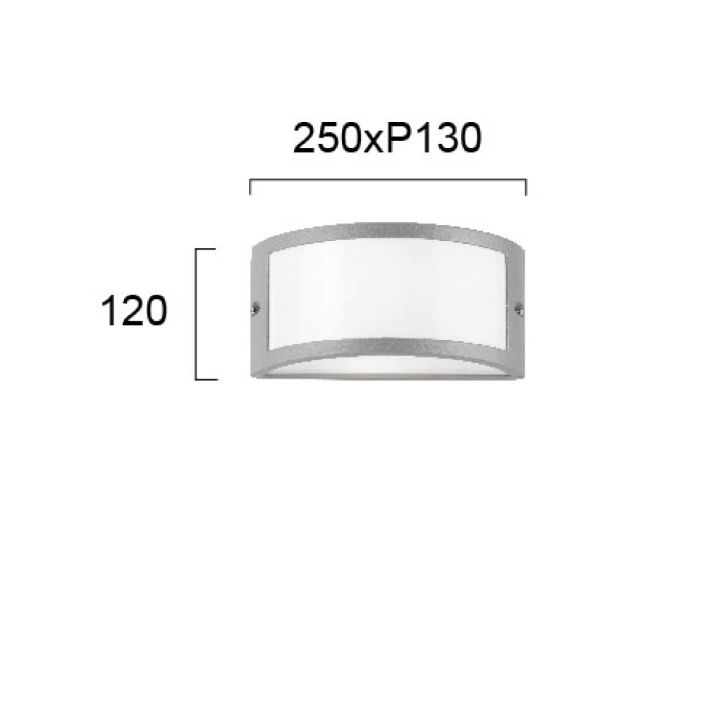 Εξωτερικού Χώρου Απλίκα Αλουμινίου Σε Γκρι Χρώμα Με Σκιάδιο PC IP44 Limnos VIOKEF