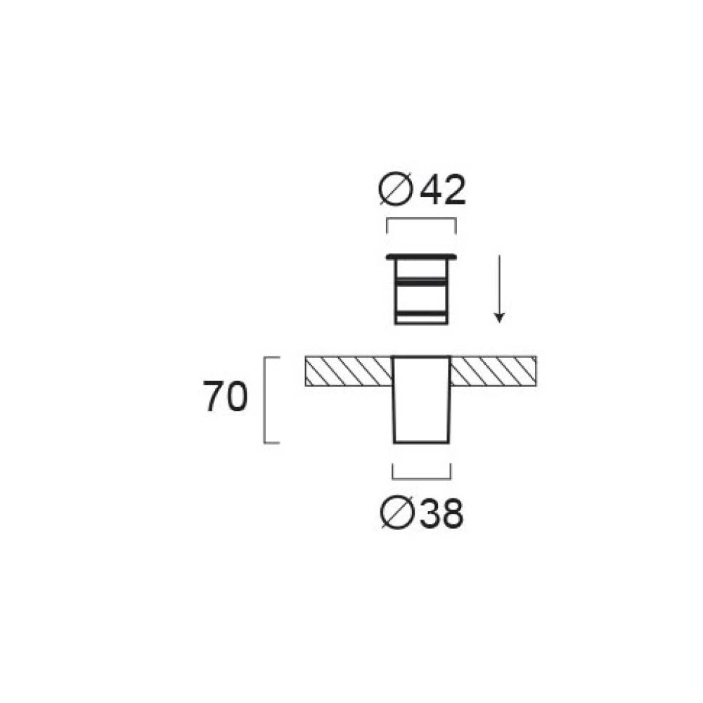 LED Εξωτερικό Χωνευτό Επιδαπέδιο Φωτιστικό Ανοξείδωτο Ματ 1W Ø42 Lotus VIOKEF