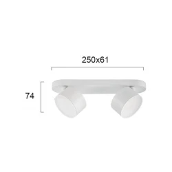 LED Μεταλλικό Σποτ Οροφής Λευκό 2x5W NOD VIOKEF