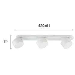 LED Μεταλλικό Σποτ Οροφής Λευκό 3x5W NOD VIOKEF