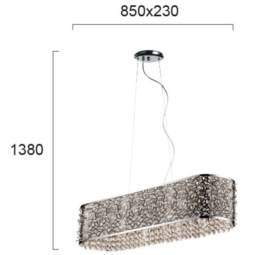 LED Φωτιστικό Οροφής Ράγα Με Κρύσταλλα 30W SPARKLES VIOKEF