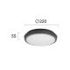 LED Εξωτερική Πλαφονιέρα 10W Στρογγυλή Αλουμινίου Ανθρακί Με PC Σκιάδιο IP54 TIBUOK VIOKEF