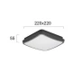 LED Εξωτερική Πλαφονιέρα 10W Τετράγωνη Αλουμινίου Ανθρακί Με PC Σκιάδιο IP54 TIBUOK VIOKEF