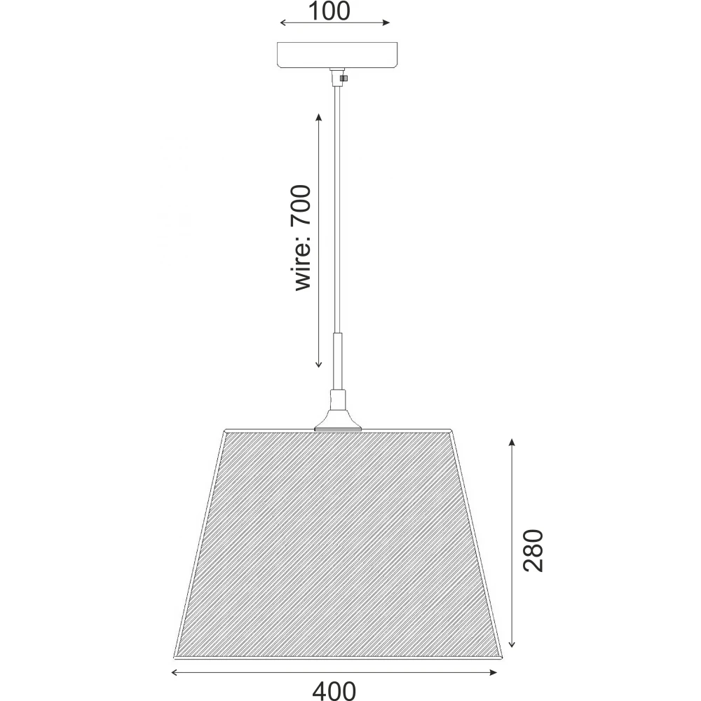 Κρεμαστό Φωτιστικό Μονόφωτο Με Καπέλο Από Οργάντζα Σε Μαύρο Χρώμα ø40cm 1xE27 ACA